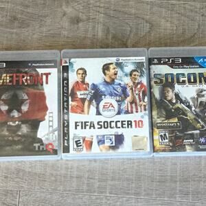 SONY PLAYSTATION 3 Video Game Lot of 3 FIFA 10 Socom 4 Homefront